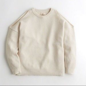hollister cold shoulder boyfriend sweater